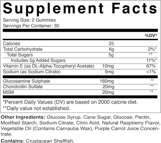 Vitamatic Glucosamine Chondroitin Gummies with MSM 60 Pectin