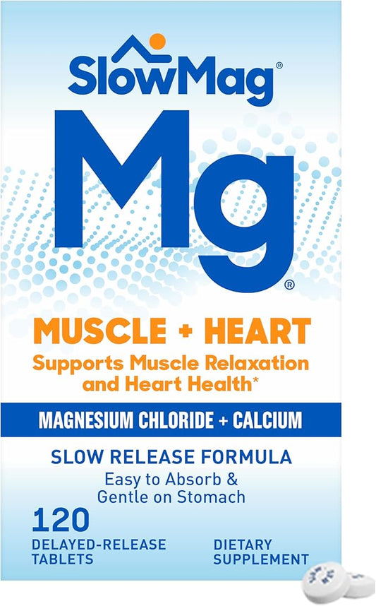 SlowMag Muscle + Heart Magnesium Chloride 120 Count