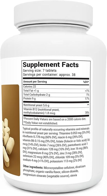 Dr. Berg Nutritional Yeast Tablets – B12 Added 8 B 270 Vegan