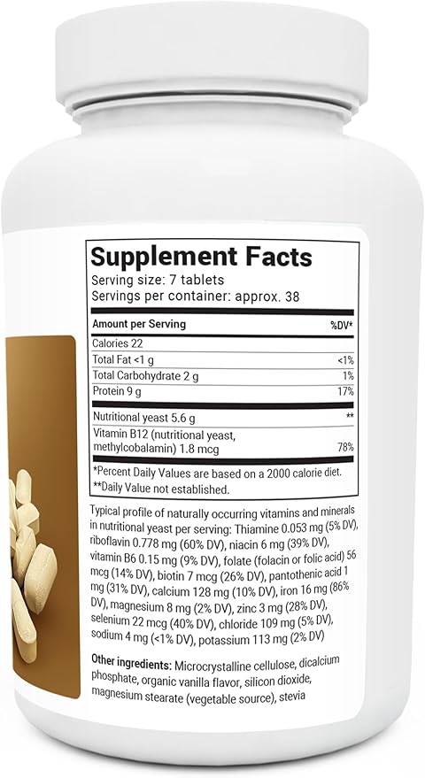 Dr. Berg Nutritional Yeast Tablets – B12 Added 8 B 270 Vegan