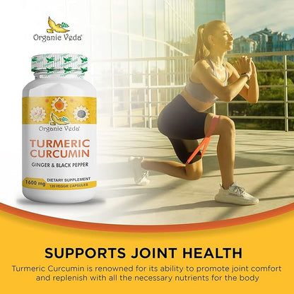 Organic Veda Turmeric and Ginger Capsules 120 pills (95% curcuminoids)