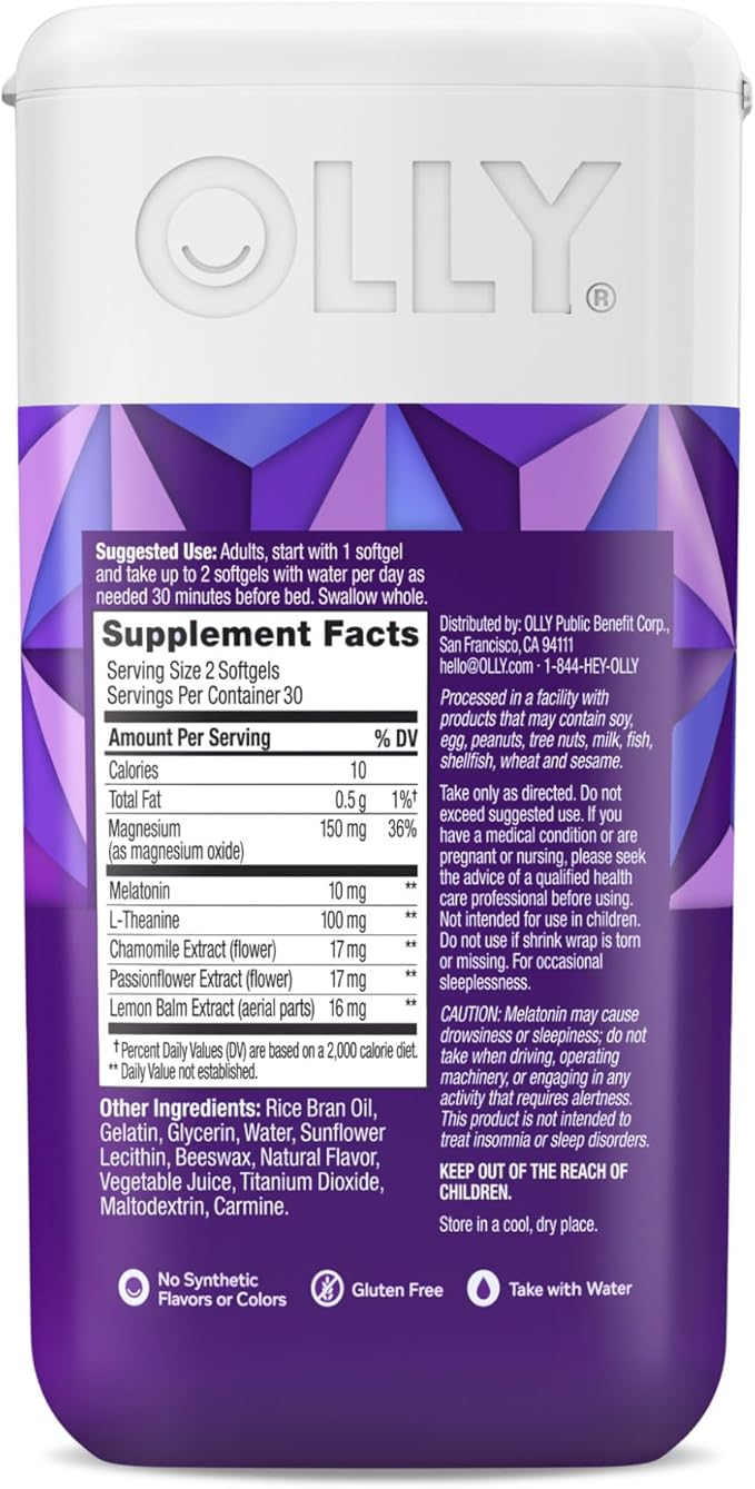 OLLY Ultra Strength Sleep Softgels, 10mg 60 Count