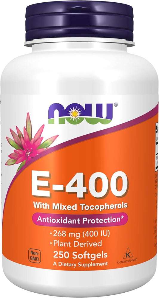 NOW Supplements, Vitamin E-400 IU Mixed 250 Softgels