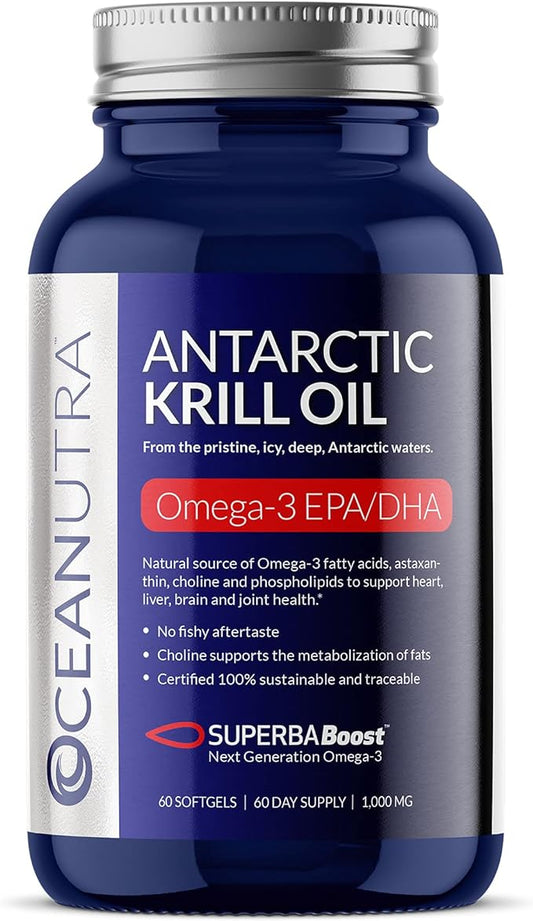 100% Pure Krill Oil 1000MG 60-Day 56% Phospholipids 3 EPA