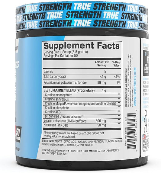 BPI Sports Best Creatine - Creatine Monohydrate, Himalayan Salt - Strength, Pump, Endurance, Muscle Growth, Muscle Definition - No Bloat - Kiwi Strawberry - 50 Servings - 9.07 Oz