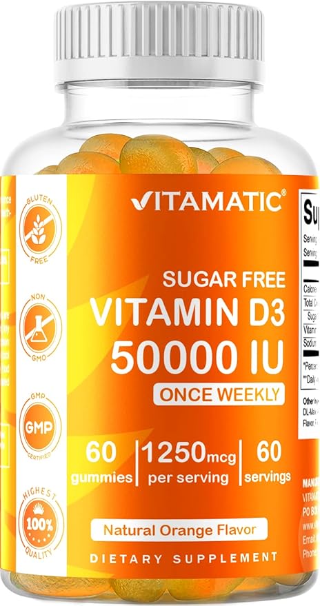 Vitamatic Sugar Free Vitamin D3 50,000 60 Pectin