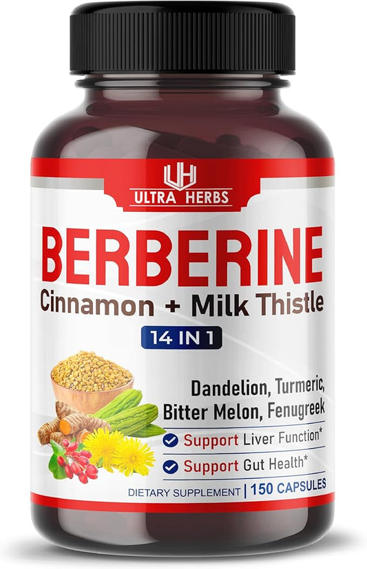 Premium Berberine 12,200MG with Cinnamon, Milk (150 Count 1))
