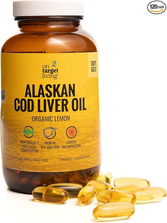 On Target Living Alaskan Cod Liver 120 Soft 3 DHA/EPA
