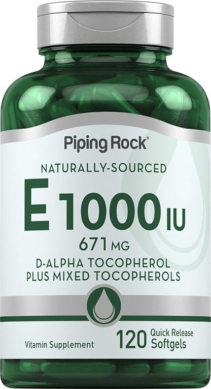 Piping Rock Vitamin E 1000 IU Softgels 120 Count