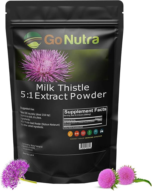 Go Nutra Milk Thistle Powder 1 lb. 5:1 Strength