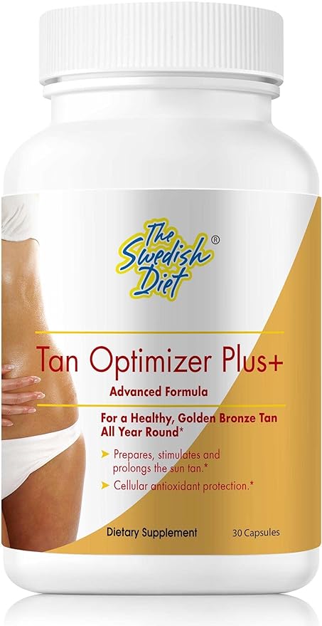 Tan Optimizer Plus+ – Tanning and Skin Health Supplement with Beta Carotene, L-Tyrosine, Collagen, and Vitamins | Immune System & Antioxidant Support | 30 Count