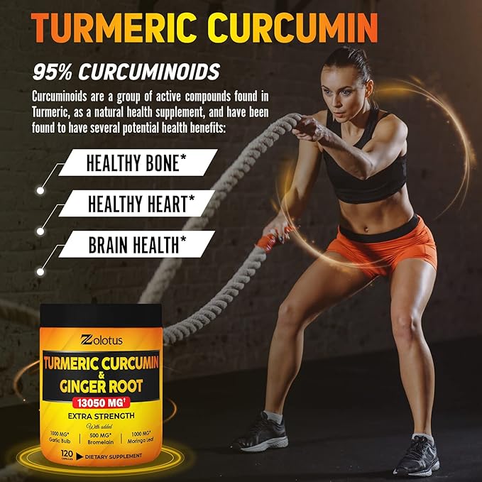 6 in 1 Turmeric Curcumin + 95% Curcuminoids, 13050mg, with 120 Capsules