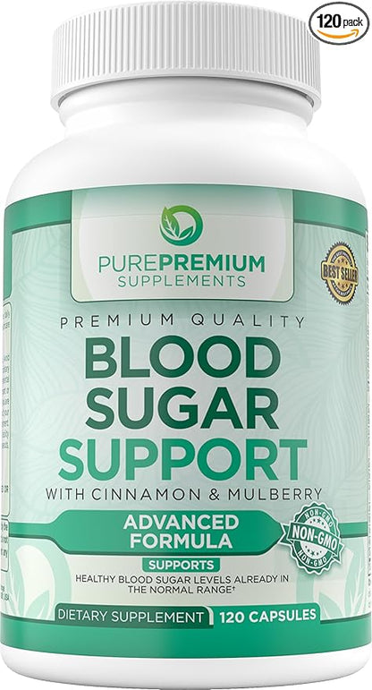 PurePremium Blood Sugar Support Supplement 120 Count
