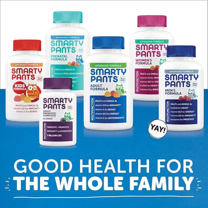 SmartyPants Multivitamin for Men & Women: D3, C, B12, B6, B6, Vitamin 3 Fish 180 Count (30 Day