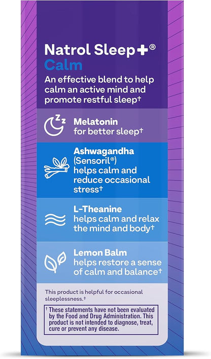 Natrol Sleep+ Calm Melatonin 6mg 30 Capsules, 30 Day
