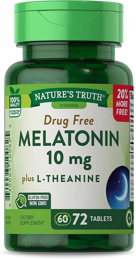Melatonin 10 mg + L-Theanine 72 Tablets
