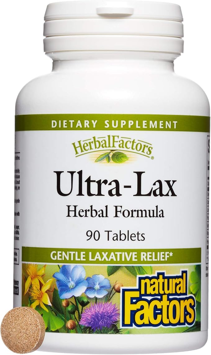 HerbalFactors by Natural Factors, Ultra-Lax Herbal 90 tablets (90 servings)