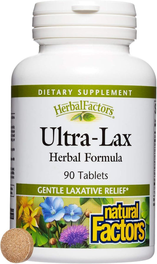 HerbalFactors by Natural Factors, Ultra-Lax Herbal 90 tablets (90 servings)