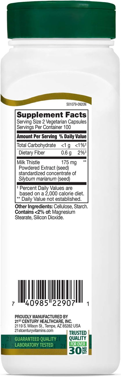 21st Century Milk Thistle Extract Veg 200 Count