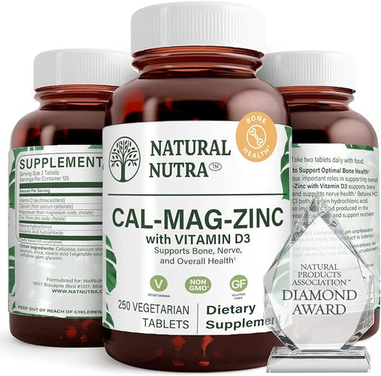 Natural Nutra Calcium Magnesium Zinc Supplement D3 for 250 Count 1)