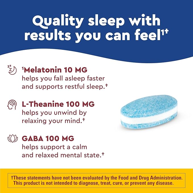 Nature Made Wellblends Sleep Longer, Melatonin 10mg, L 100 mg, 100mg, Sleep 35 Tri-Layer