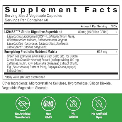 Force Factor ProbioSlim Extra Strength Probiotic Supplement for Women and Men with 30 Billion CFUs and Green Tea Extract for Gut Health Support, Bloating and Gas Relief, 120 Count (Pack of 3)