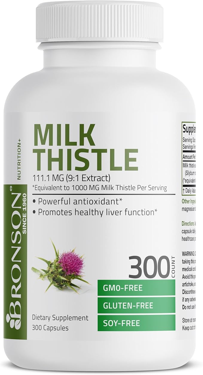 Bronson Milk Thistle 1000 MG Silybum 300 Capsules