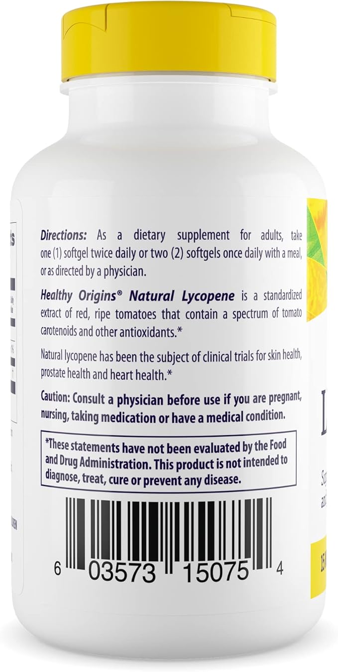 Healthy Origins Lycopene (Natural), 15 mg 180 Softgels