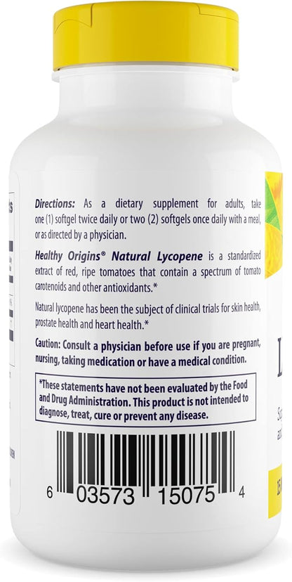 Healthy Origins Lycopene (Natural), 15 mg 180 Softgels