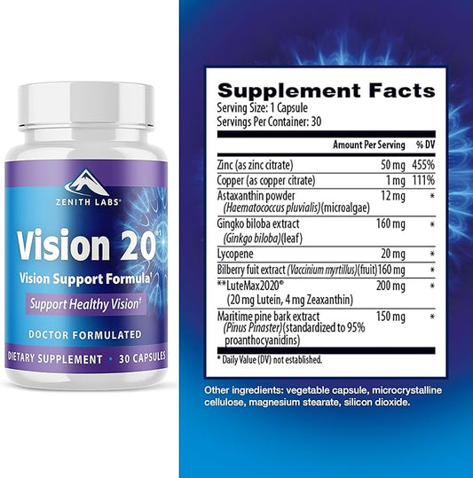 Zenith Labs Vision 20 Lutein & Zeaxanthin 3 Pack