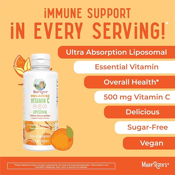 Liposomal Vitamin C by MaryRuth's 500mg | 30 Servings