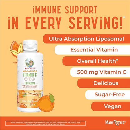 Liposomal Vitamin C by MaryRuth's 500mg | 30 Servings