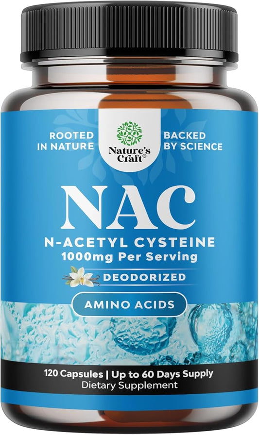 NAC Supplement N-Acetyl Cysteine 1000mg 1000mg Capsules (2 Months)