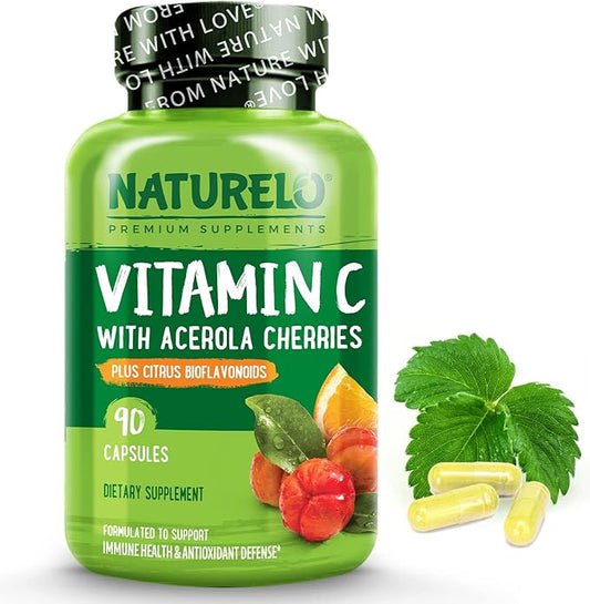NATURELO Vitamin C with Organic Acerola 500 mg 90 Capsules