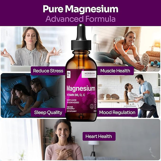 Magnesium Plus Grape Flavor 4 fl B6, D, 100% Absorption 90-Day Supply