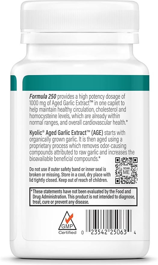 Kyolic Aged Garlic Extract Formula 250, 30 Vegan
