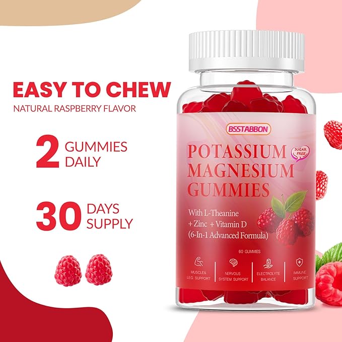 Potasium Magnesium Gummies -320mg Magnesium,100mg Potassium 60 Count (60 Count)