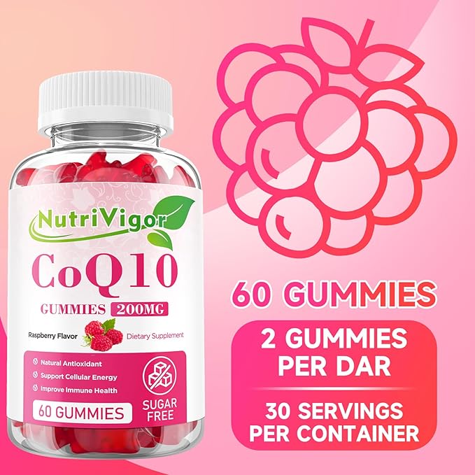 CoQ10 Gummies, Coenzyme Q10 Supplement 200mg, CoQ10 Supplement 120 Count