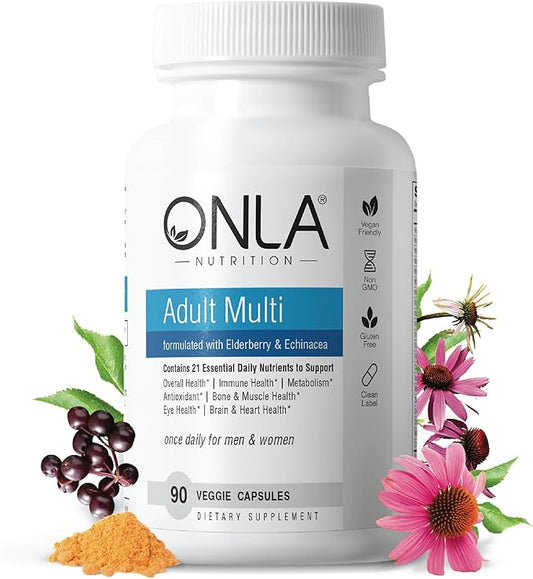 ONLA Elderberry Supplements for Women 80mg 20mg, Zinc, D3, & B6 - 3 Month