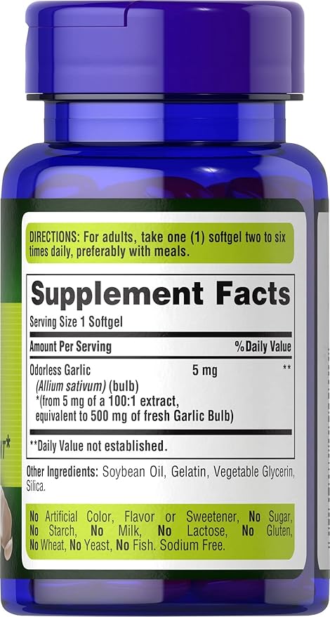 Puritan's Pride Odorless Garlic 500 mg
