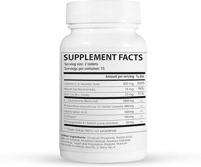 Glutamax|Whitening from Within|Glutathione 1000mg, Fern&Pomegranate Extract| 30 Tablets