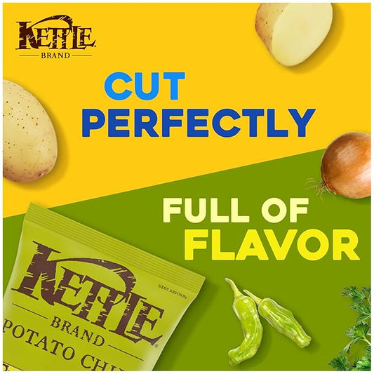 Kettle Brand Potato Chips, Pepperoncini Kettle Chips, 7.5 Oz (Pack of 12)