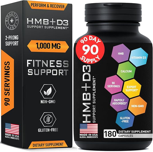 Advanced HMB Vitamin D3 Supplement 1,000mg Formula 180 Capsules