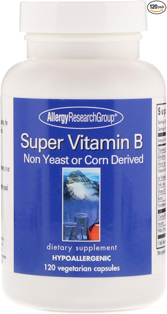 Allergy Research Group Super Vitamin B Supplement B12 and B6, Vegetarian 120 Count