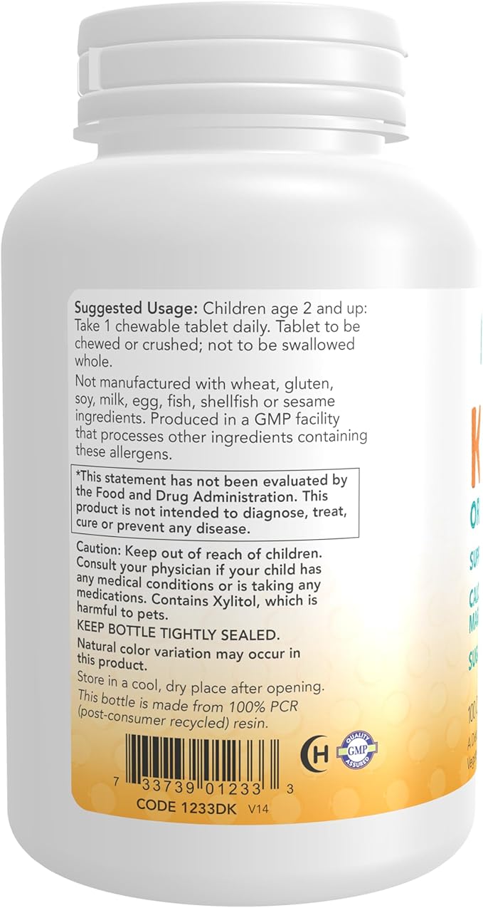 NOW Supplements, Kid Cal with Calcium 100 Chewables,