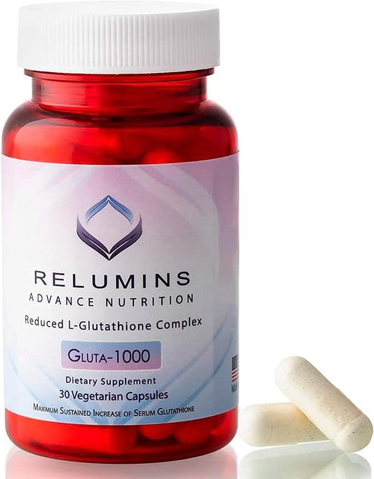 Relumins L Glutathione Complex Skin Supplement 1000mg Reduced 30 Veggie 1 Bottle