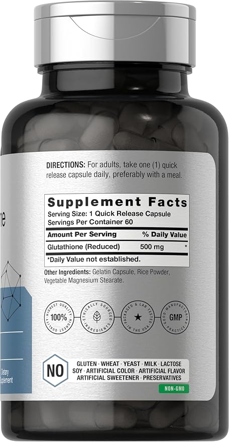 Horbäach Glutathione 500mg Reduced Supplement 60 Capsules