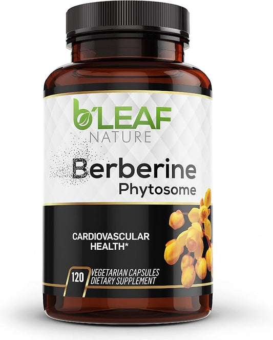 B’Leaf Nature's Berberine Phytosome Vegetarian Capsules 120 Capsules, 1100mg per