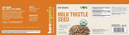 BareOrganics Milk Thistle Seed Powder, Superfood 8 Ounces