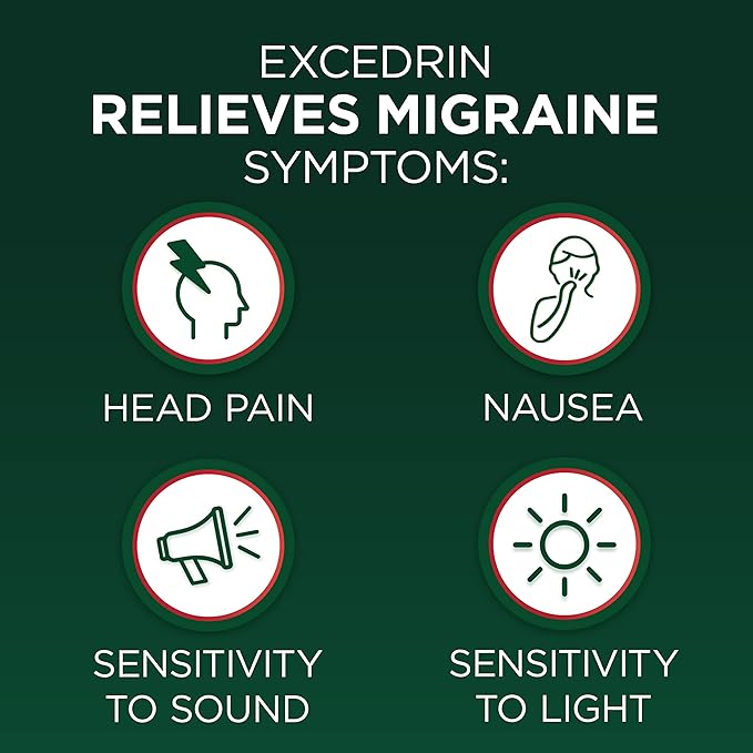 Excedrin Migraine Relief Caplets to Alleviate 200 Count